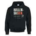Hallensaison – Hoodie in Schwarz, Vorderseite