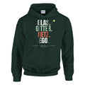 Glas. Gitter. Netz. Ego. – Hoodie in Waldgrün, Vorderseite
