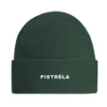 PISTRÉLA – Padel Beanie in Waldgrün – Stick vorne