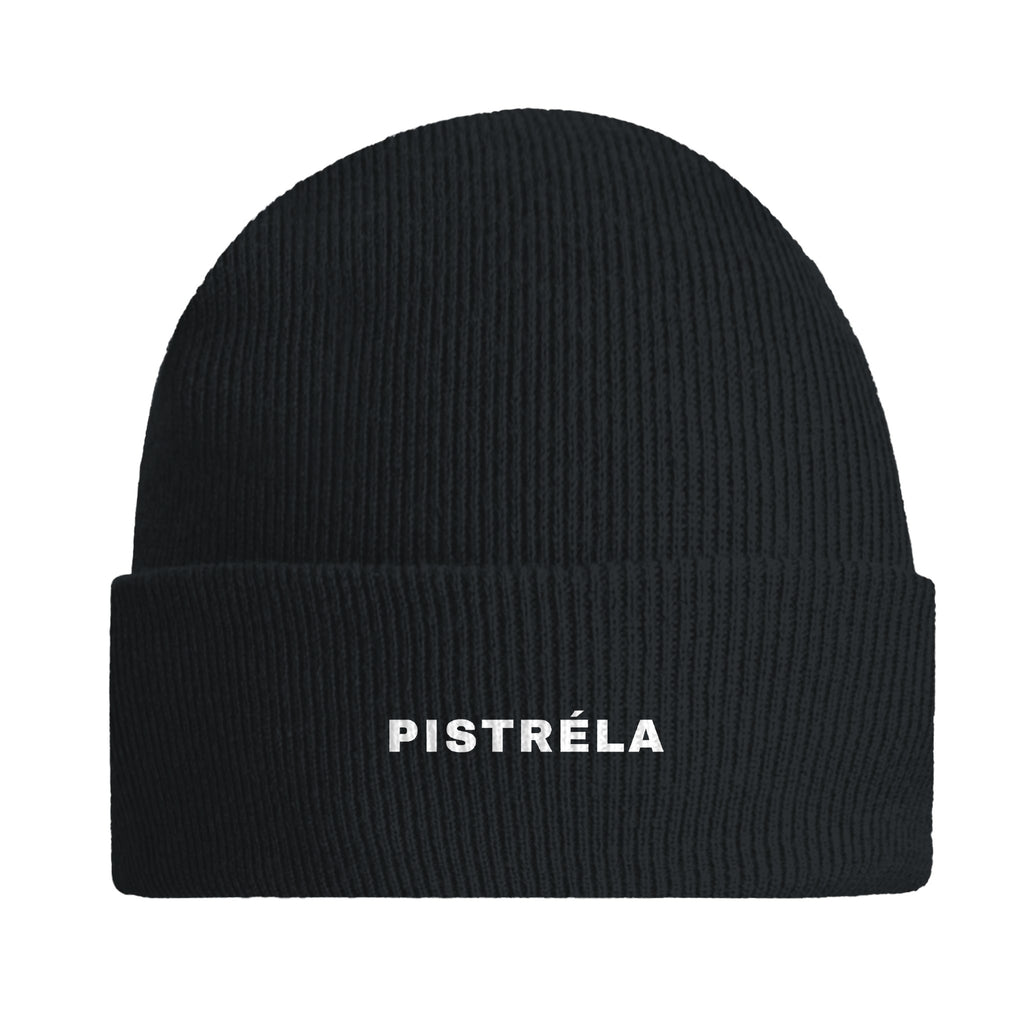 PISTRÉLA – Padel Beanie in Schwarz – Stick vorne