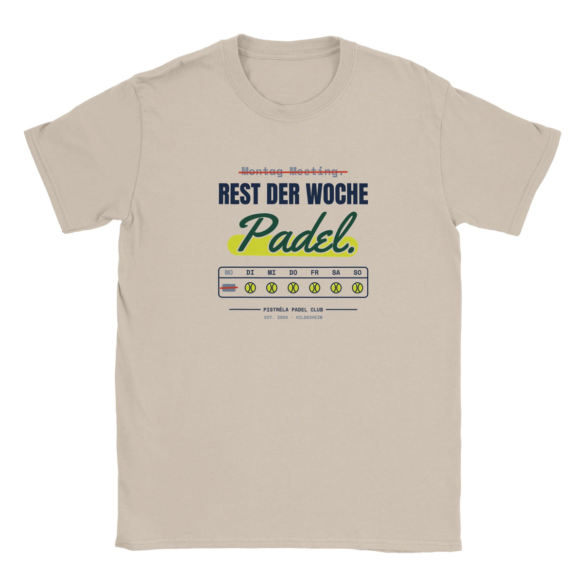 Montag Meeting – T-Shirt in Sand, Vorderseite