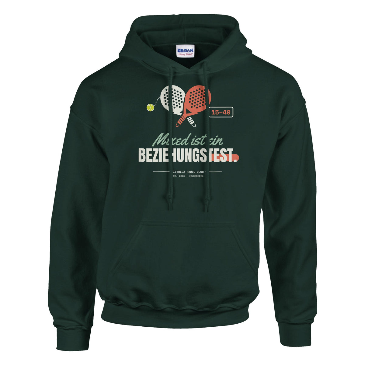 Mixed ist ein Beziehungstest – Hoodie in Waldgrün, Vorderseite