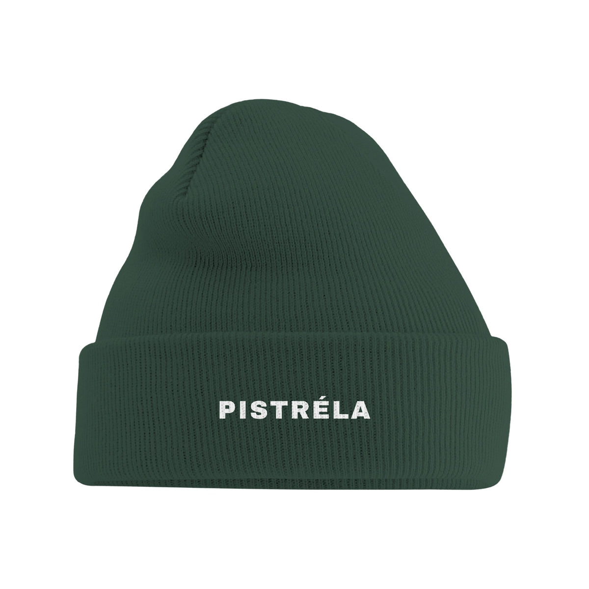 PISTRÉLA – Padel Beanie in Waldgrün – schräg von vorne