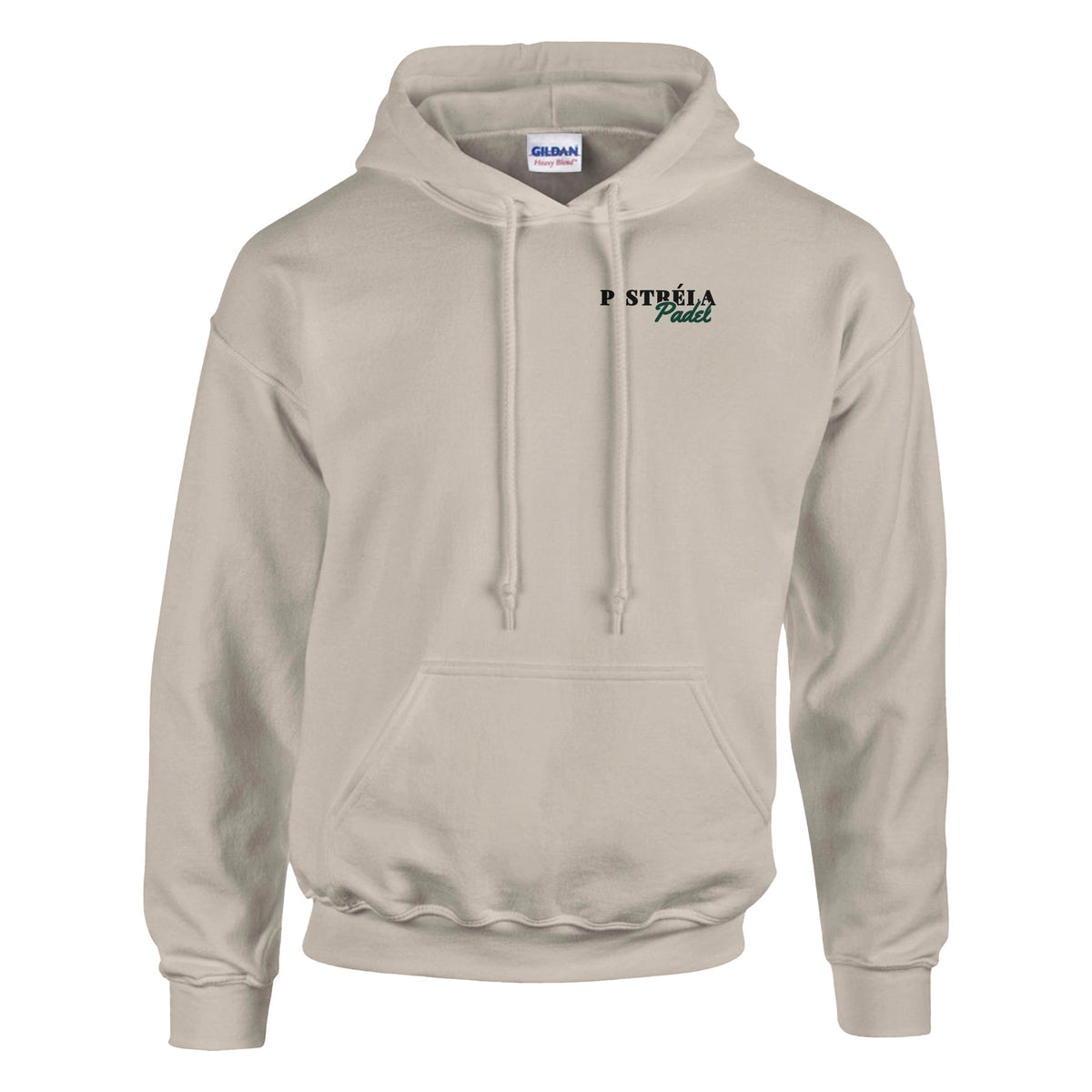 Hallensaison – Hoodie Rückendruck in Sand – Vorderseite