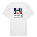 Hallensaison – T-Shirt Rückendruck in Weiß – Rückseite