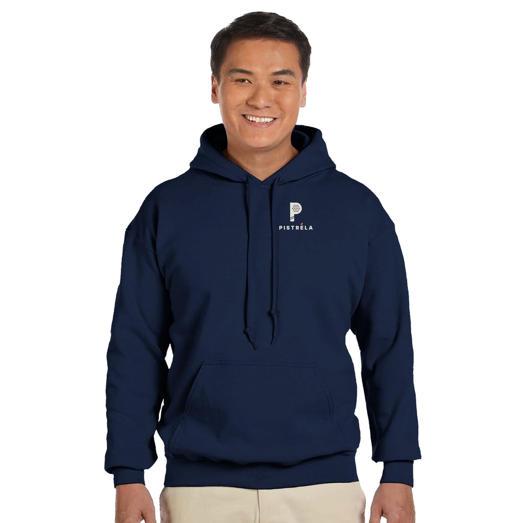 Ich zahl die Halle – Hoodie Rückendruck in Navy – getragen, Vorderseite