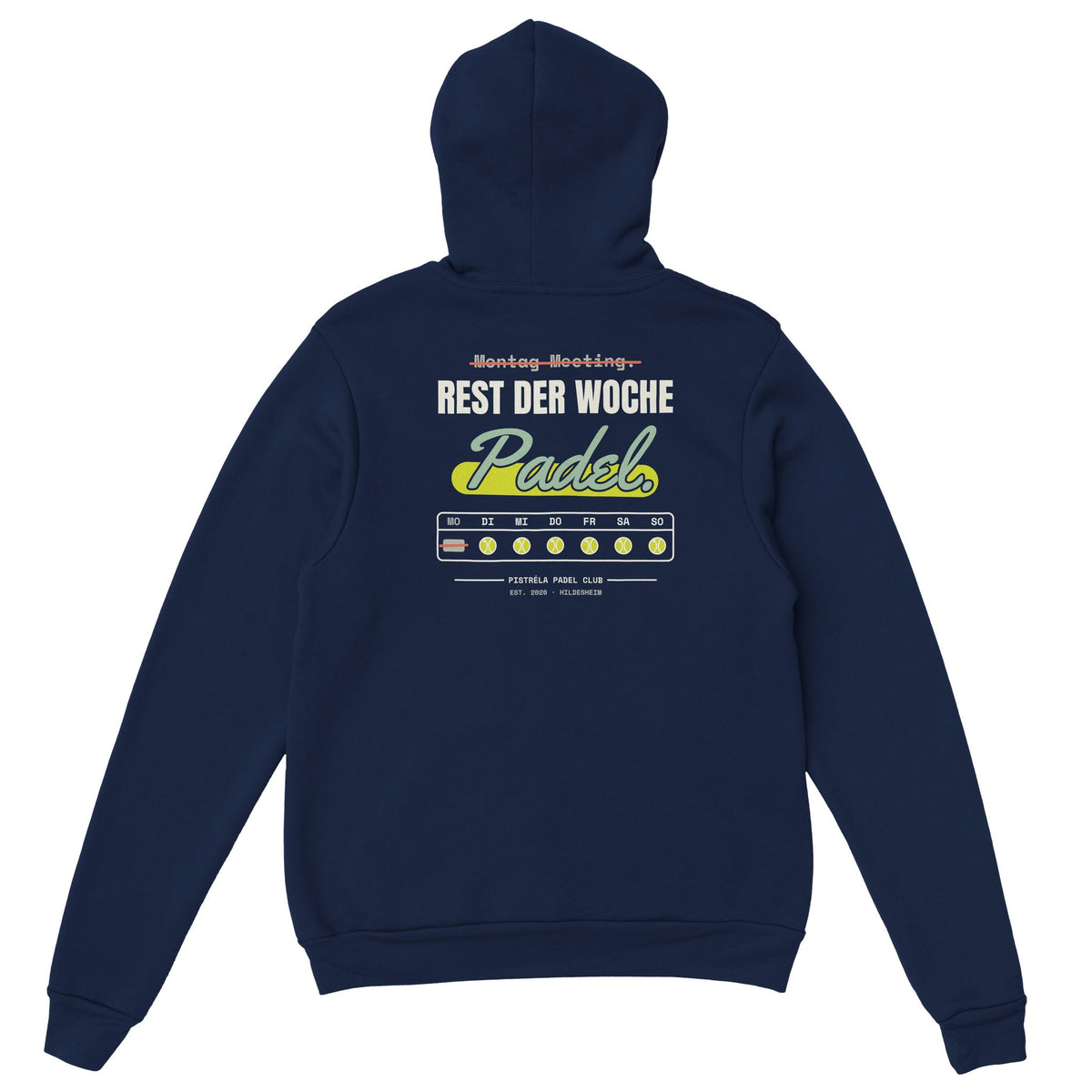 Montag Meeting – Hoodie Rückendruck in Navy – Rückseite