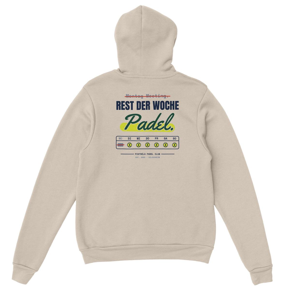 Montag Meeting – Hoodie Rückendruck in Sand – Rückseite