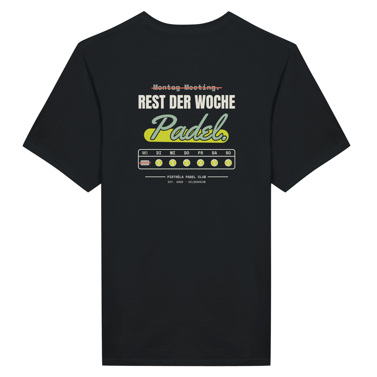 Montag Meeting – T-Shirt Rückendruck in Schwarz – Rückseite