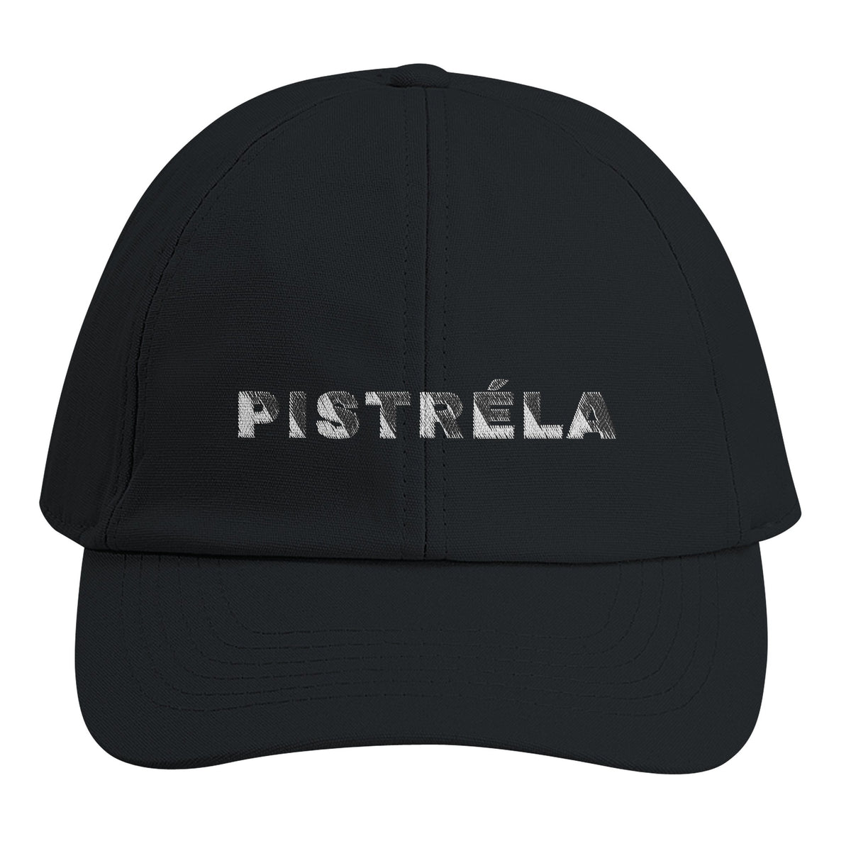 PISTRÉLA – Cap in Schwarz – Stick vorne