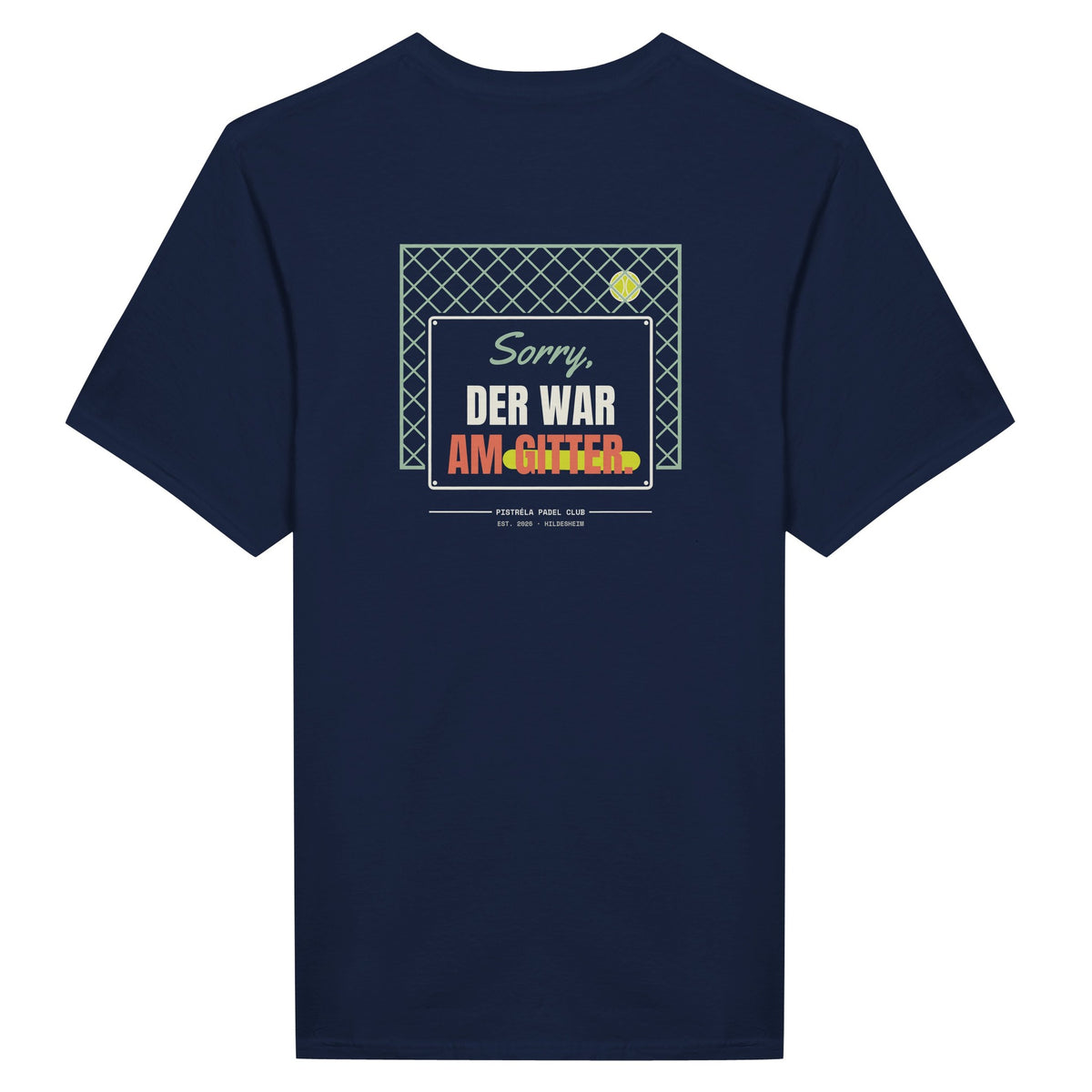 Sorry, der war am Gitter – T-Shirt Rückendruck in Navy – Rückseite